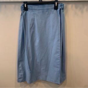 70s Vintage Adjustable Tie Waist Wrap Skirt Blue